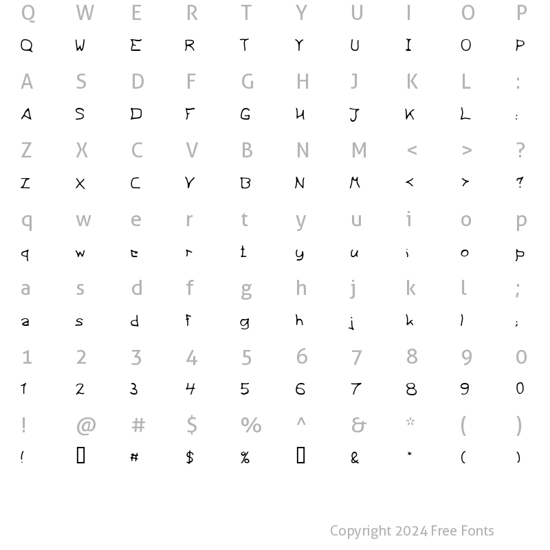 Character Map of thirtyeight Regular