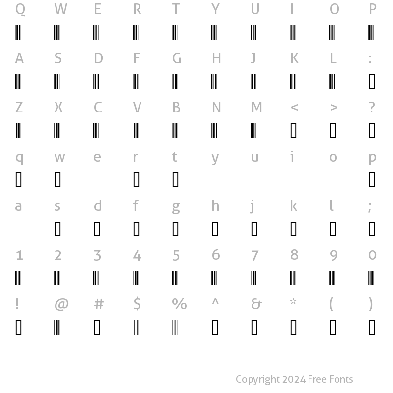 Character Map of ThirtyNineSSi Regular