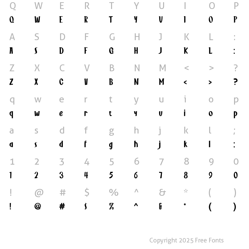 Character Map of THIRTYS FONT Regular