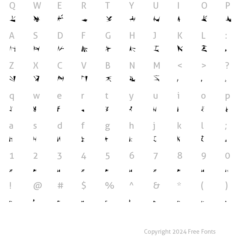 Character Map of Tholian Regular