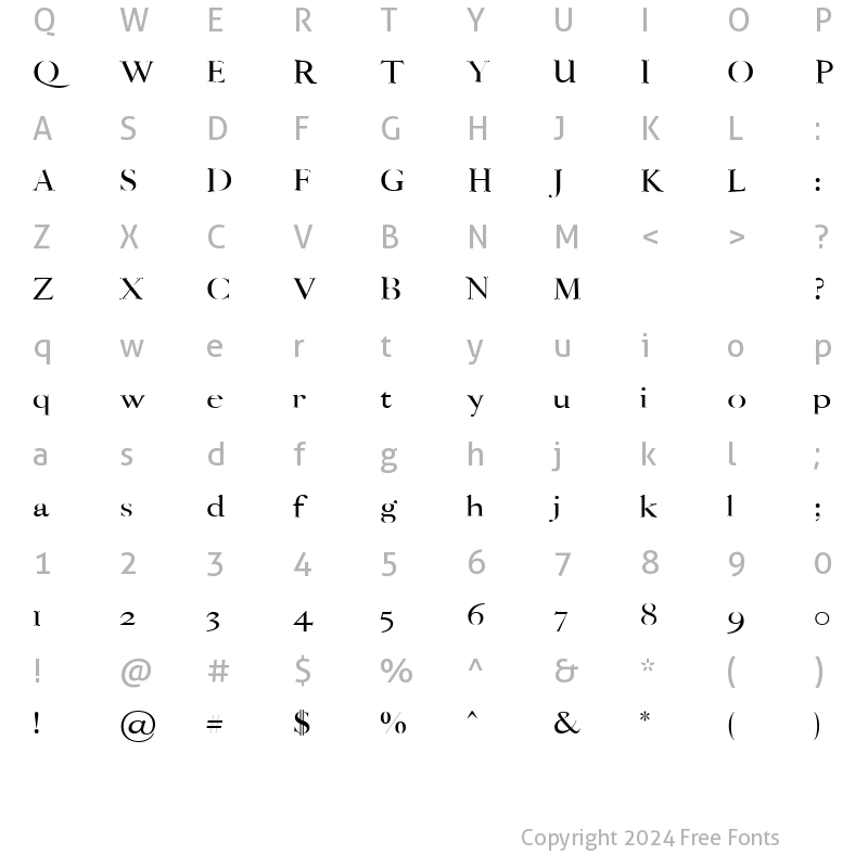 Character Map of Thomas Craft Regular