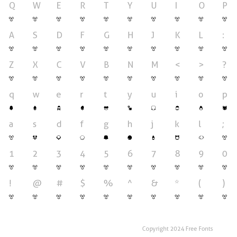 Character Map of thomas1 Regular