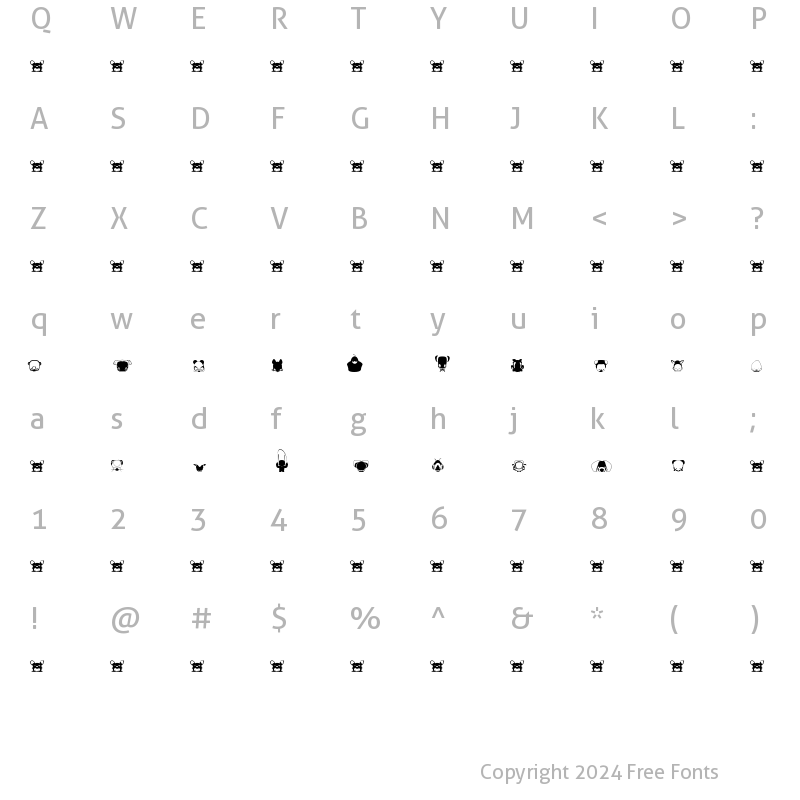 Character Map of thomasboucherie Regular