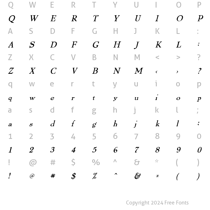 Character Map of ThomasPaine Regular