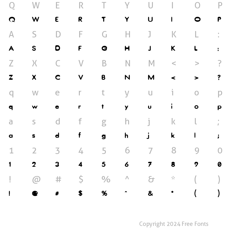 Character Map of Thorazine Regular