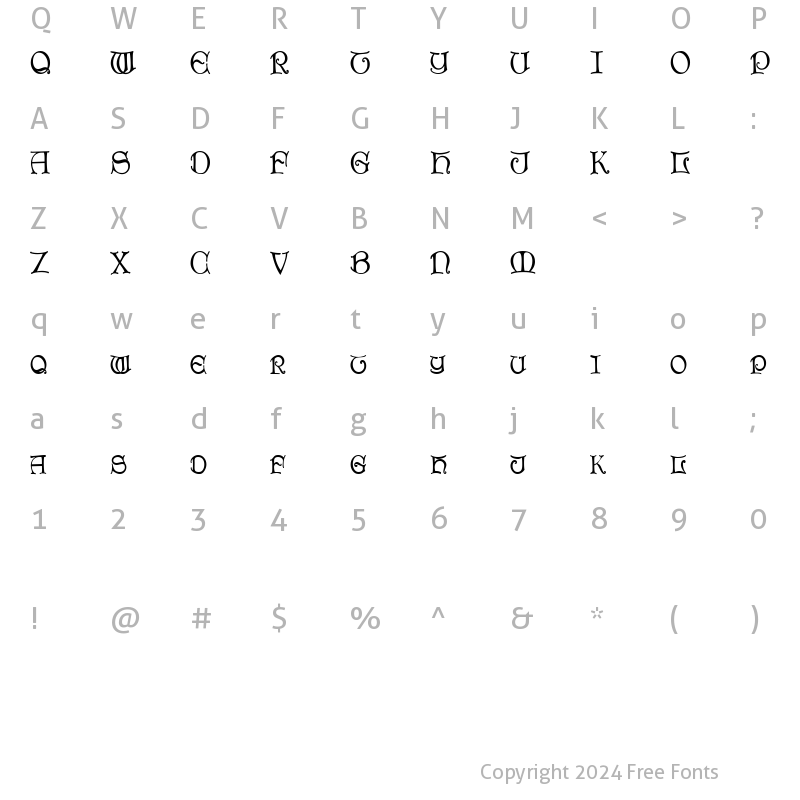 Character Map of ThorinDisplayCaps Bold