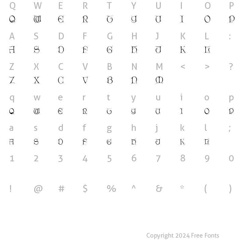 Character Map of ThorinDisplayCaps Regular