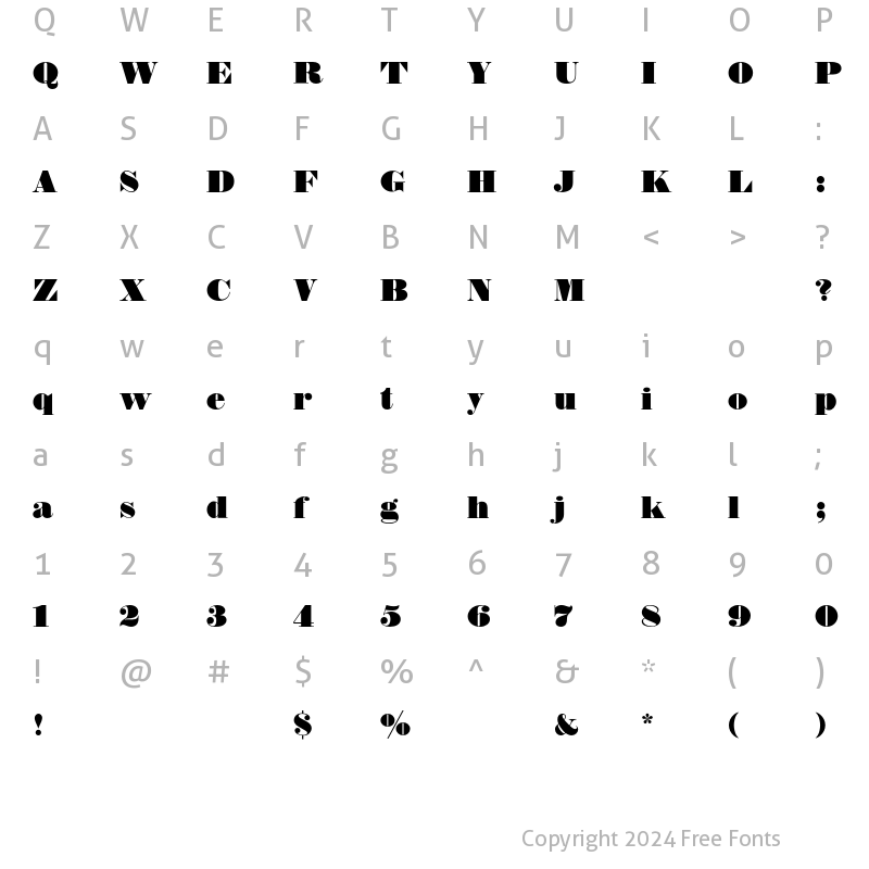 Character Map of ThorowgoodEF Regular