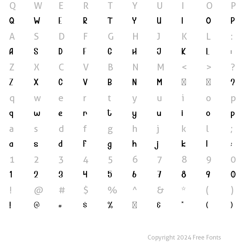 Character Map of Thorsley Regular