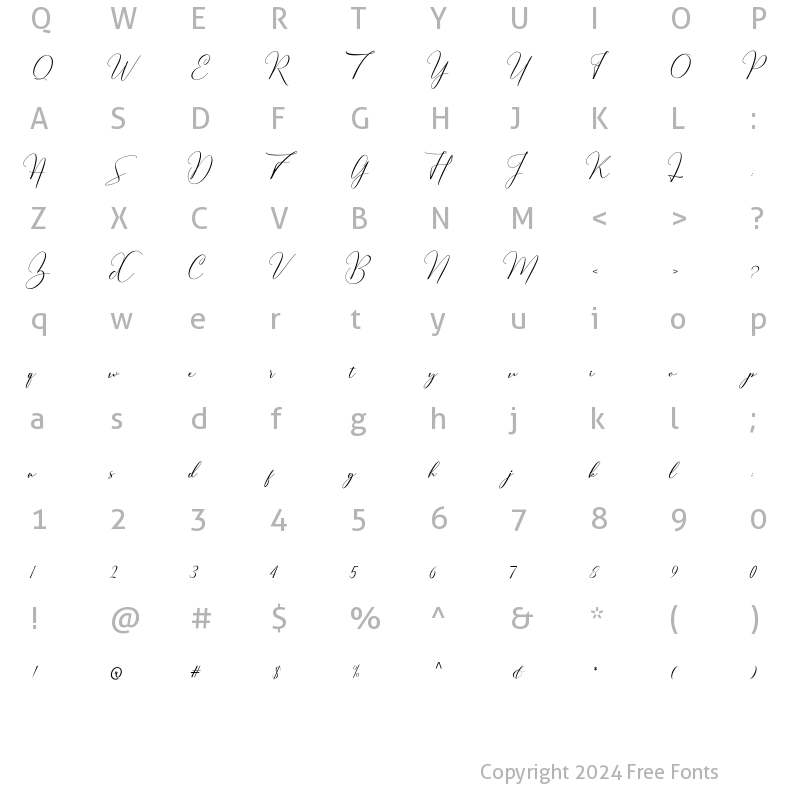 Character Map of Thougai Regular