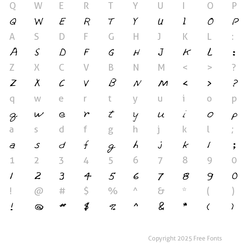 Character Map of Thrashr Regular