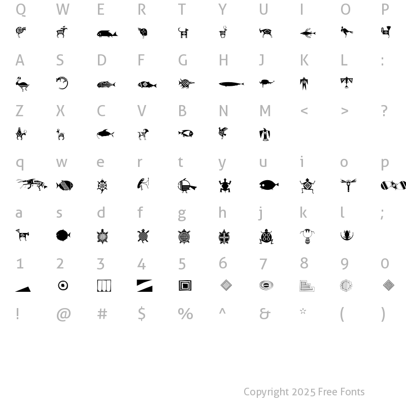 Character Map of ThreeRivers Regular