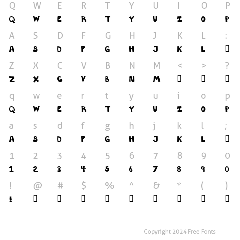 Character Map of ThrowupSolid Regular