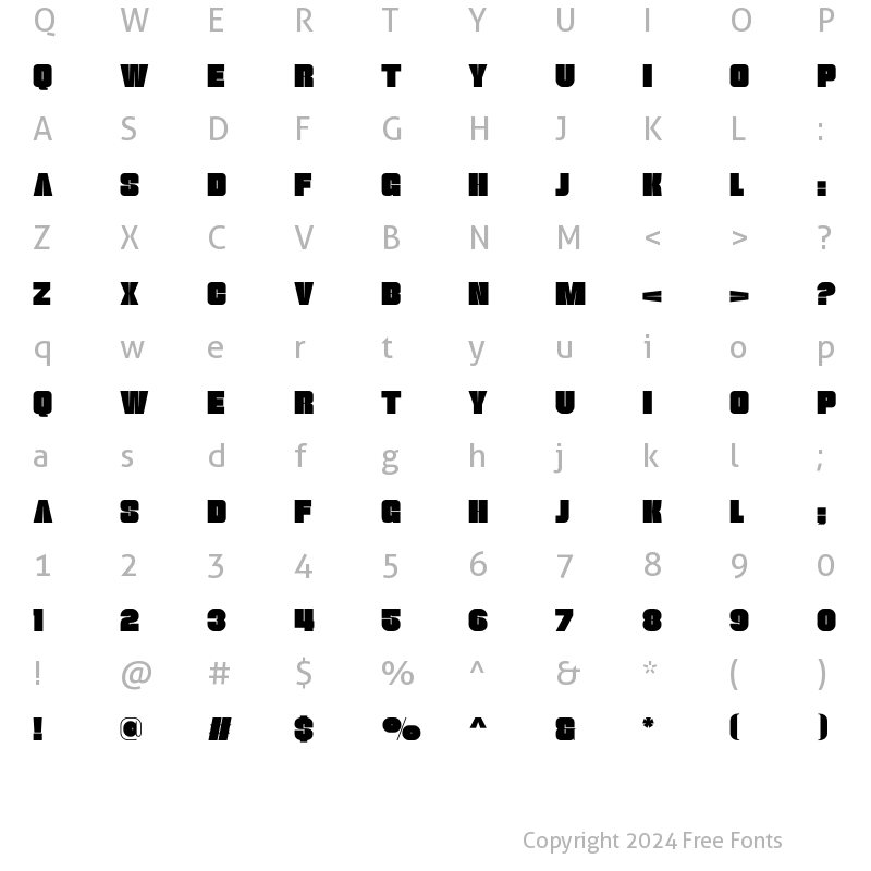 Character Map of thugolatz Regular