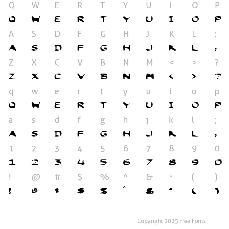 Character Map of Thumtax ICG Regular