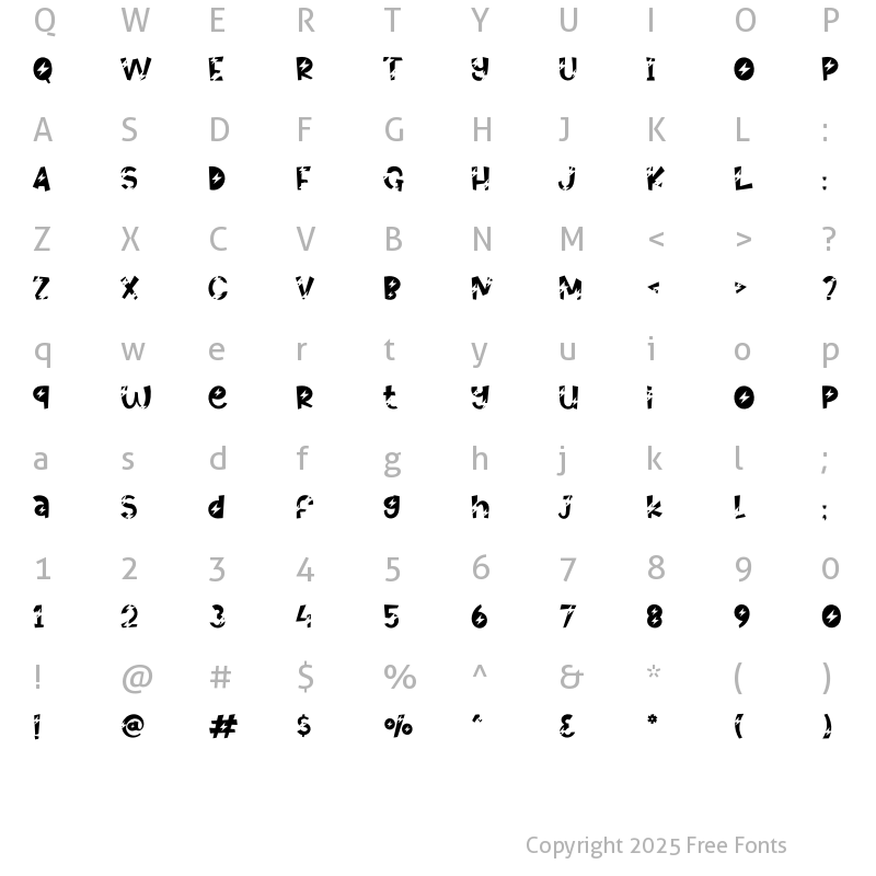 Character Map of Thunder Boom Crack