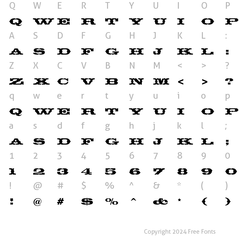 Character Map of Thunderbird Regular