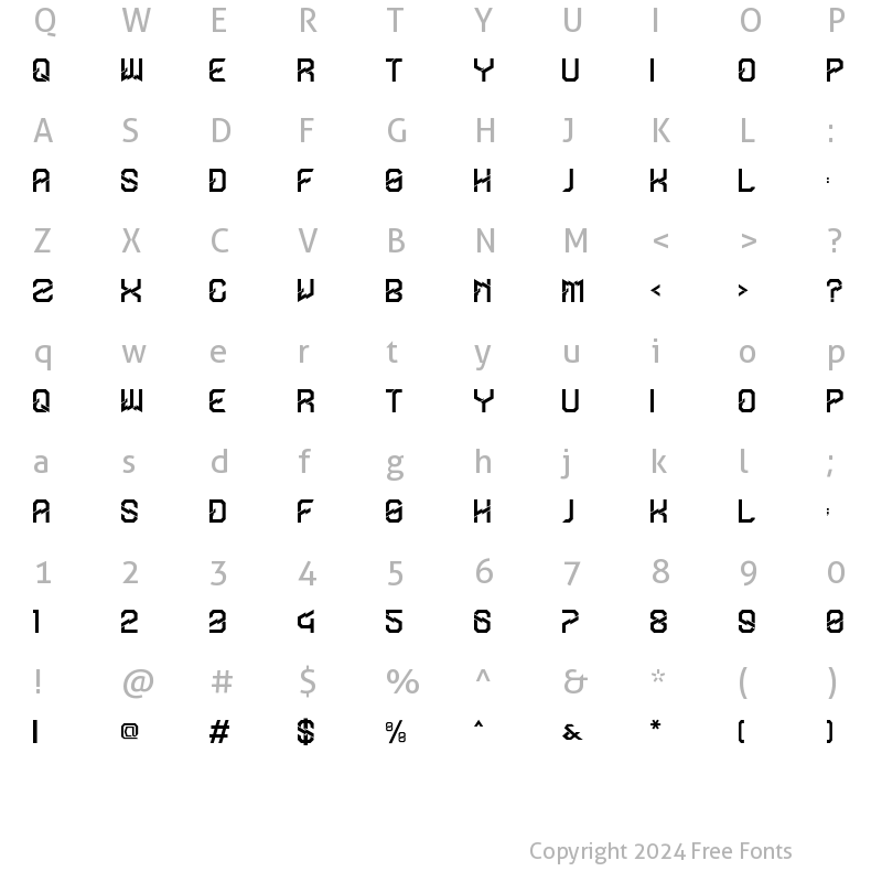 Character Map of Thunderline Regular