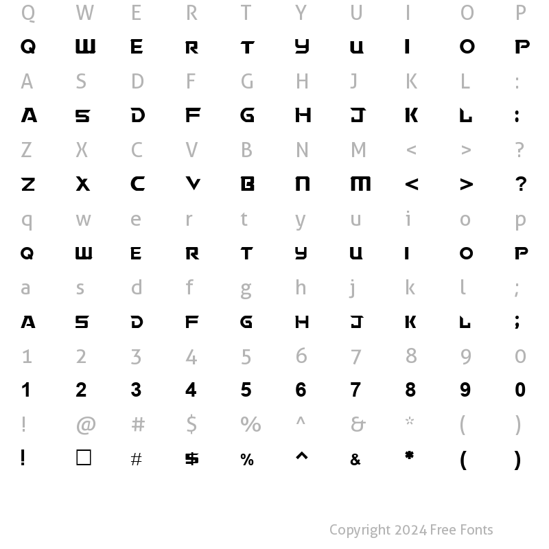 Character Map of Tiberium Normal