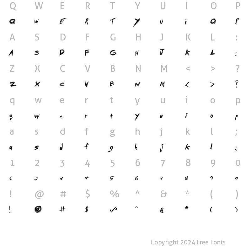 Character Map of Tibetan Beefgarden AOE Regular