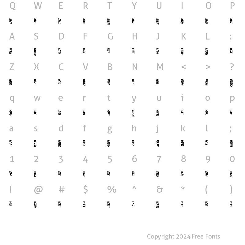 Character Map of TibetanMachineWeb4 Regular