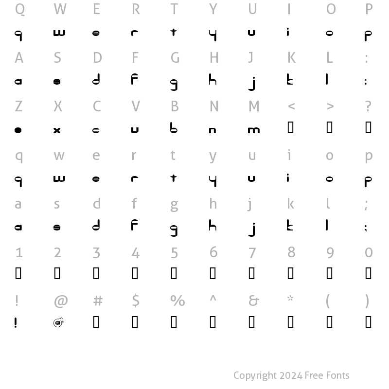 Character Map of TickingBomb Regular