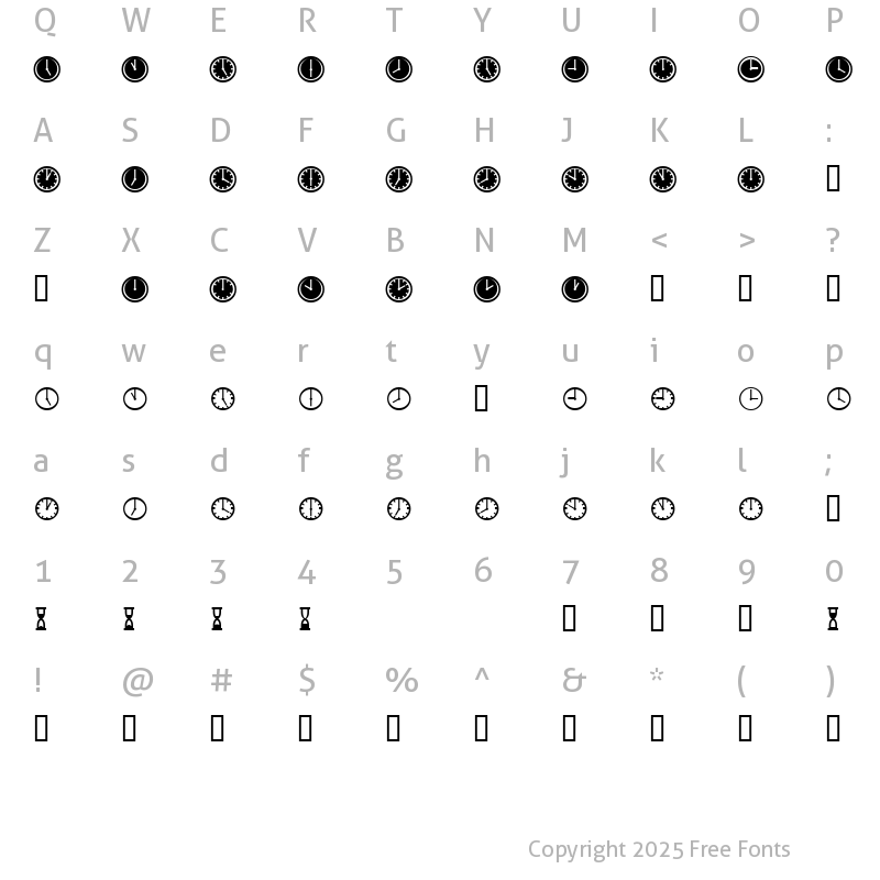 Character Map of TictacOne Regular