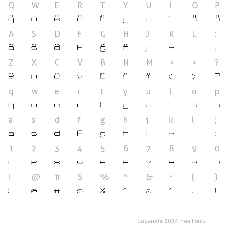 Character Map of Tidy Curve TV Regular