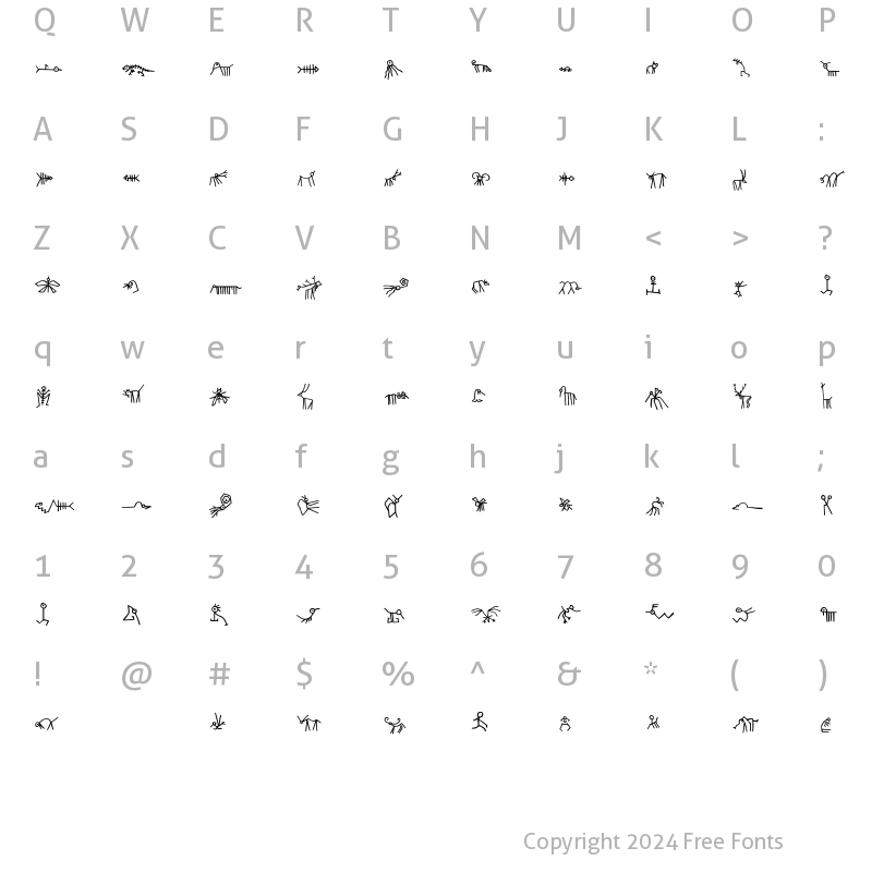 Character Map of Tierfreund Regular