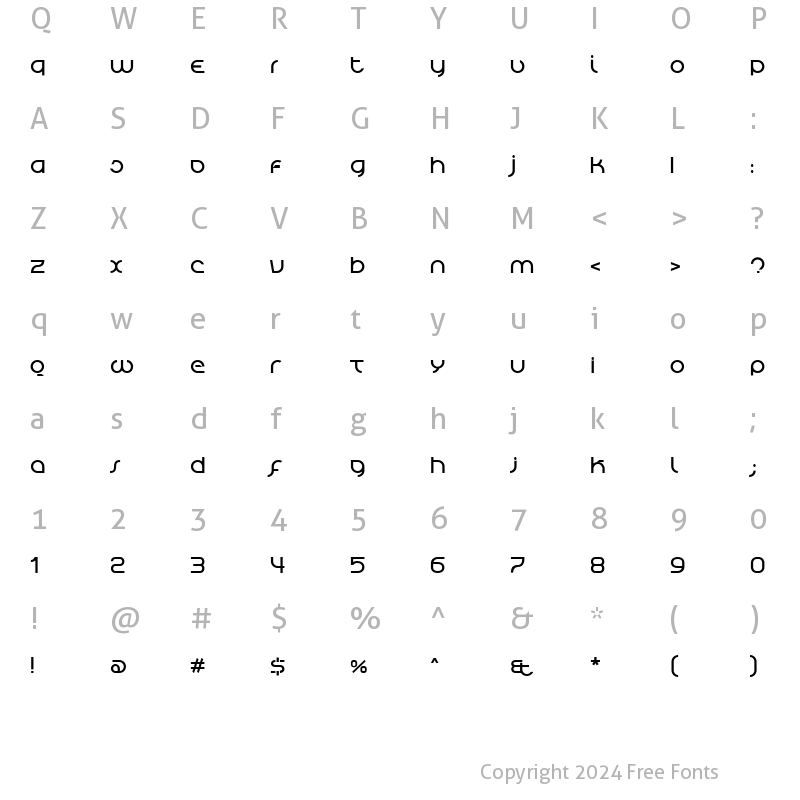 Character Map of Tierra Blanca Regular