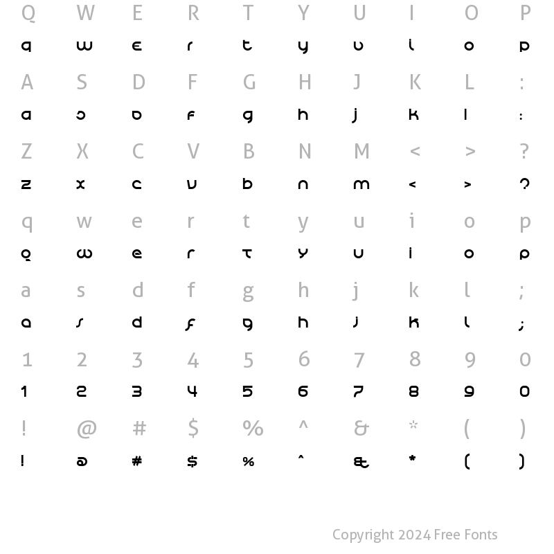 Character Map of Tierra Negra Regular