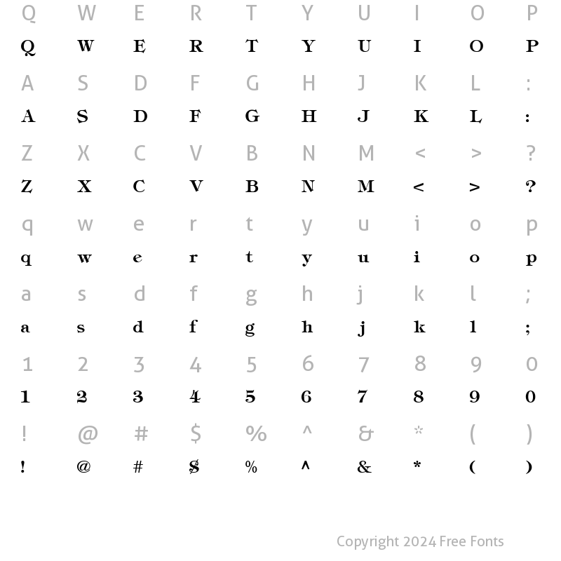 Character Map of Tiffany Normal