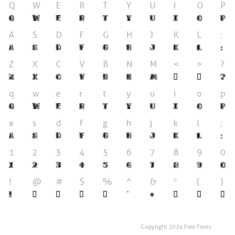 Character Map of Tiki Tooka BV Regular