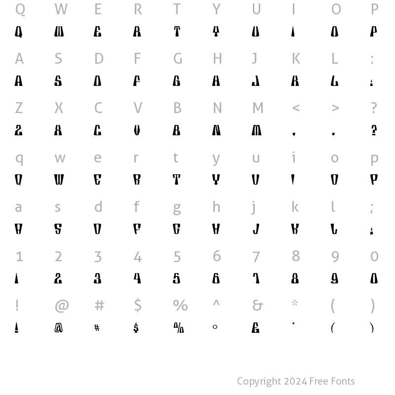 Character Map of TikiWood Regular