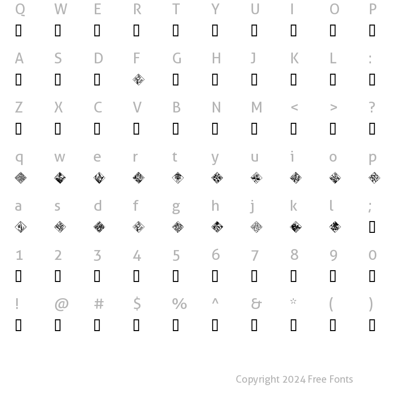 Character Map of Tiles Regular