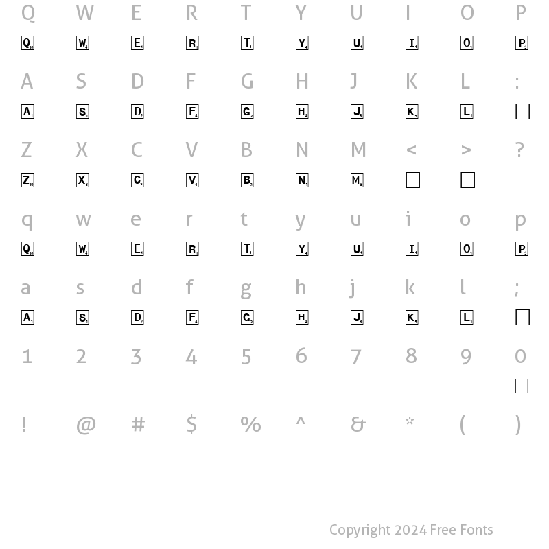 Character Map of Tilez Normal