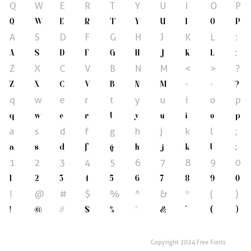 Character Map of Tilmans Regular