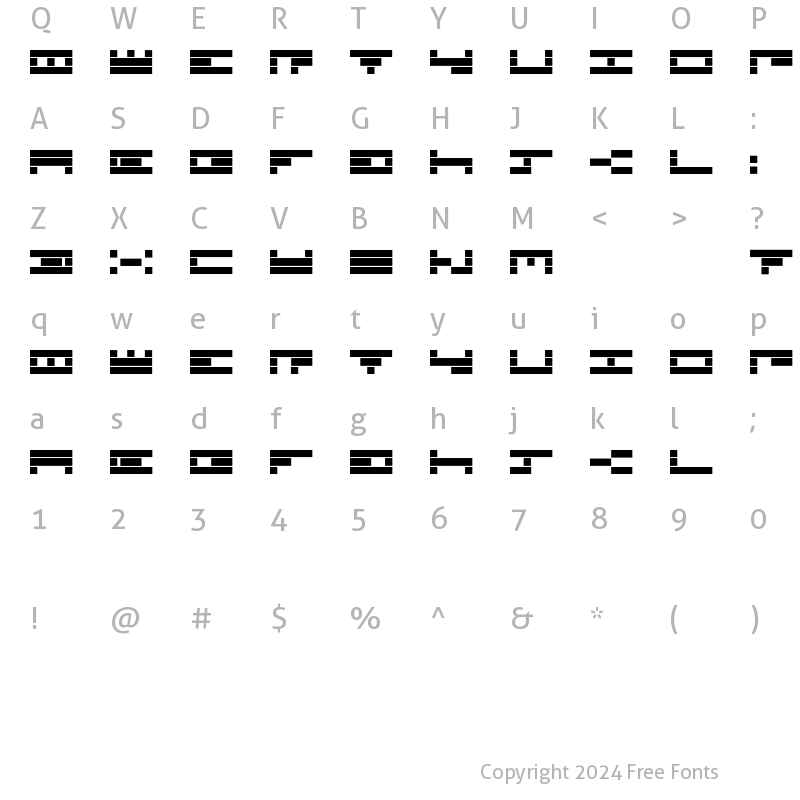 Character Map of TimeBomb Regular