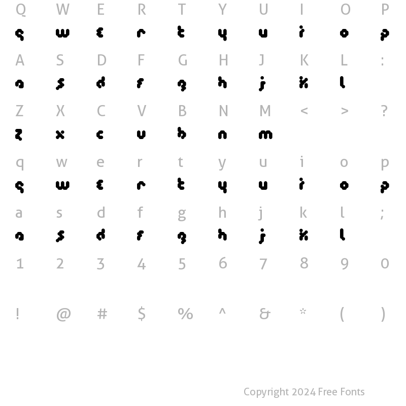 Character Map of Timecode Regular