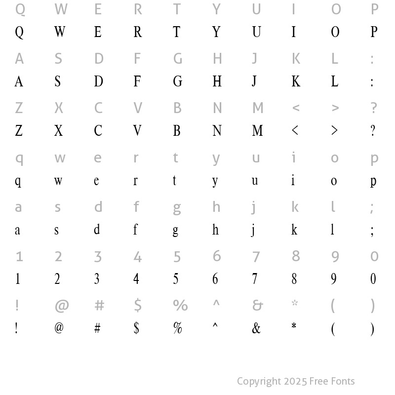 Character Map of TimesET75n Regular