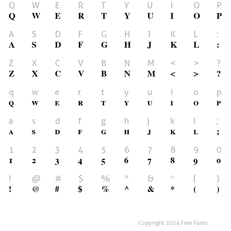 Character Map of TimesSmallCaps&OldStyleFigures Bold