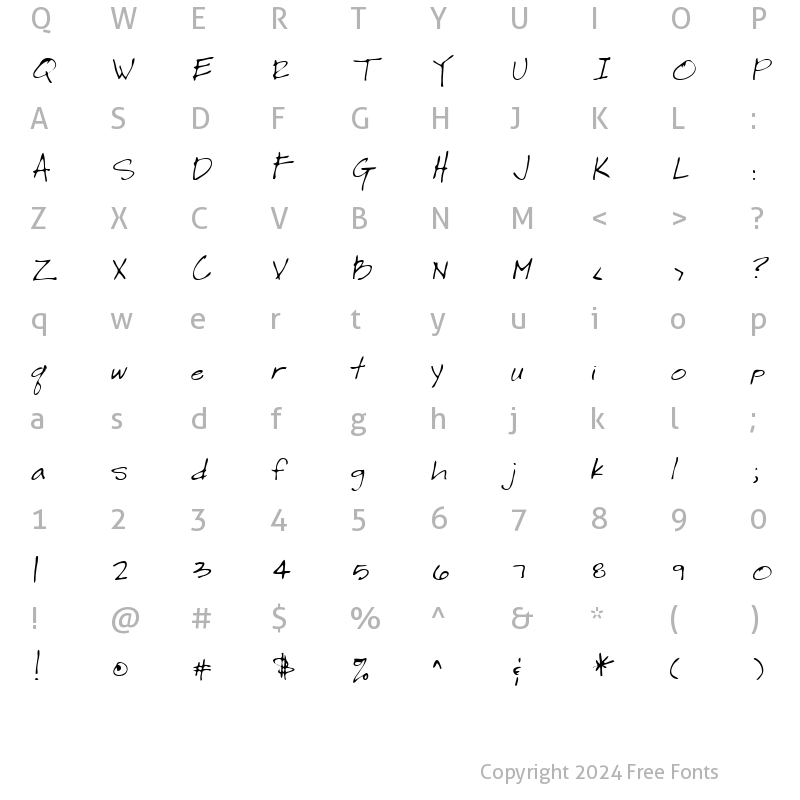 Character Map of Timothy Regular