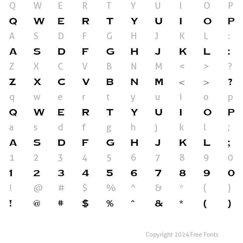 Character Map of TinPlate Regular