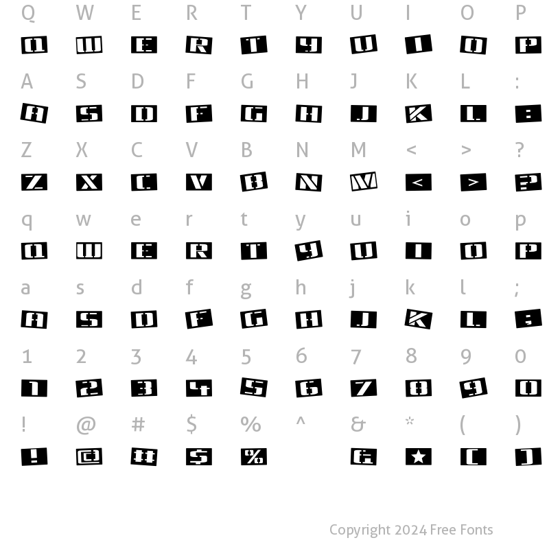 Character Map of Tinsnips Regular