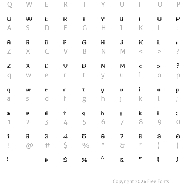 Character Map of Tiquet Regular