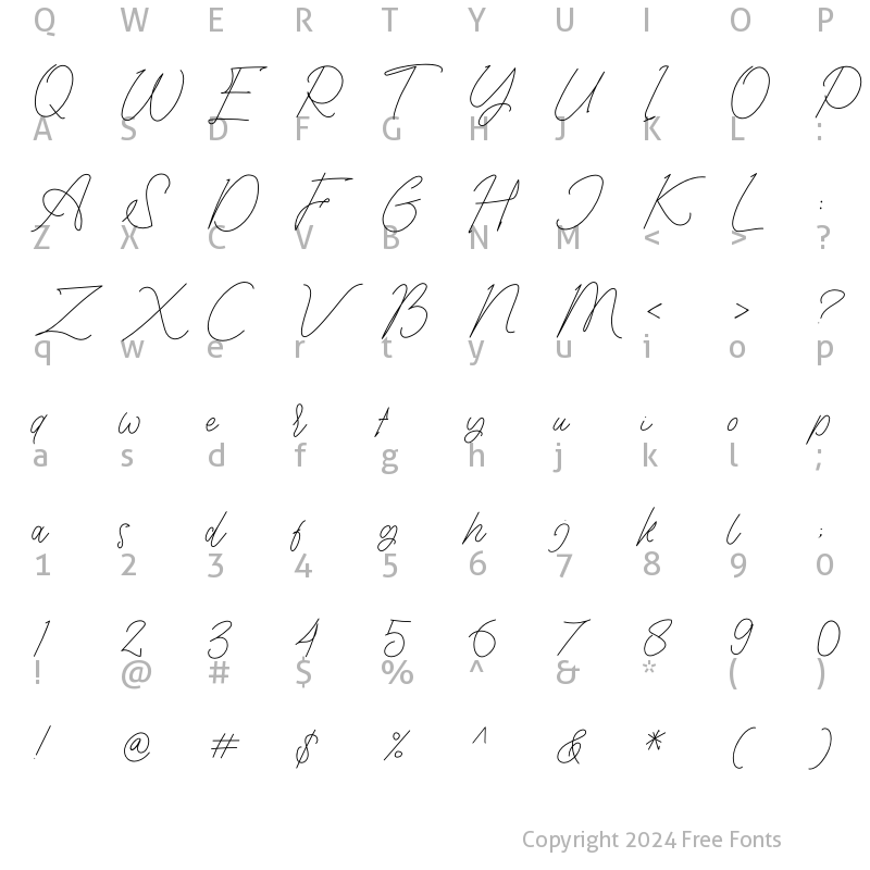 Character Map of Tisushine Monoline Regular