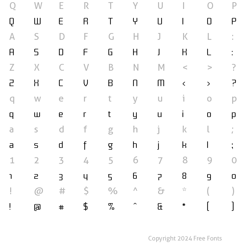 Character Map of TitanText Regular