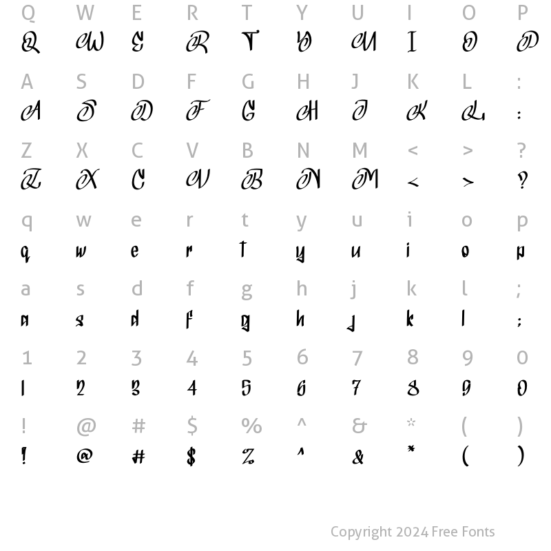 Character Map of Titasic Regular