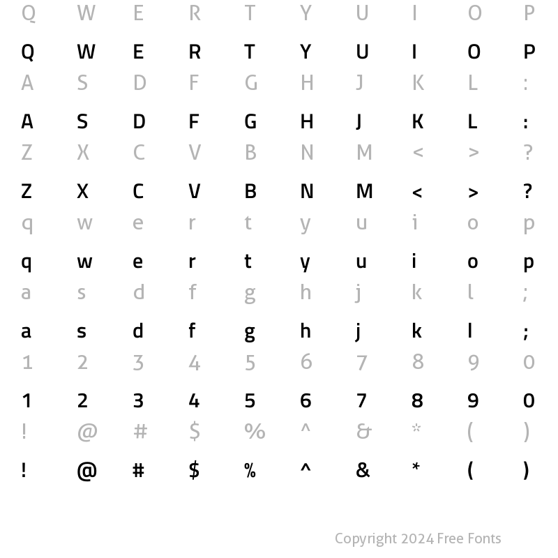 Character Map of Titillium Web SemiBold