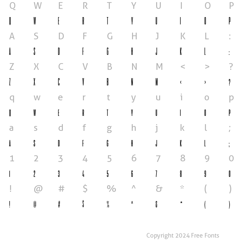 Character Map of Title Fight SemiBold